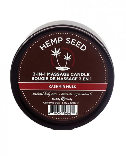 Earthly Body Suntouched Hemp Candle - 6 Oz Round Tin Kashmir Musk - Click Image to Close