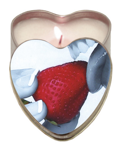 Heart tin suntouched hemp edible candle-strawberry 4oz