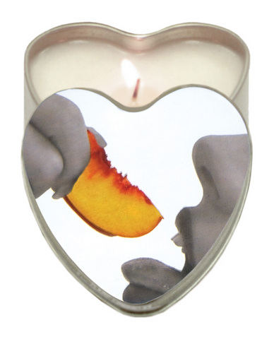 Heart tin suntouched hemp edible candle-peach 4 oz