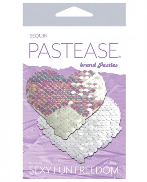 Pastease Color Changing Flip Sequins Heart - Pearl/white O/s - Click Image to Close