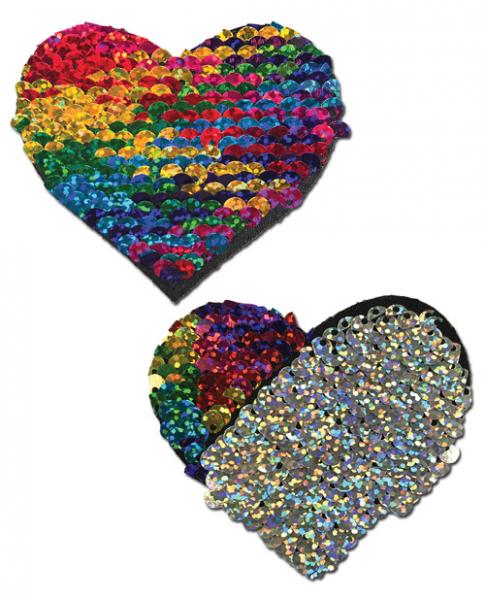 Pastease Color Changing Flip Sequins Heart Rainbow O/S - Click Image to Close