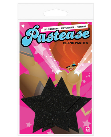 Pastease black glitter star o/s