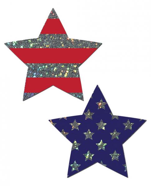 Pastease Glitter Patriotic Star Red Blue O/S