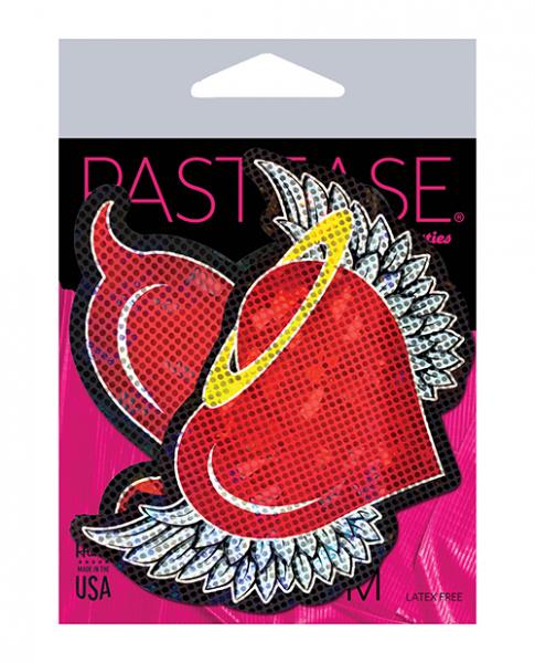 Pastease Angel & Devil Glitter Heart - Red O/s