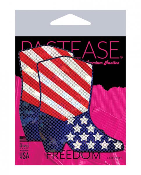 Pastease Premium Sparkling Stars & Strips Usa Cowboy Boot - Red/white/blue O/s - Click Image to Close