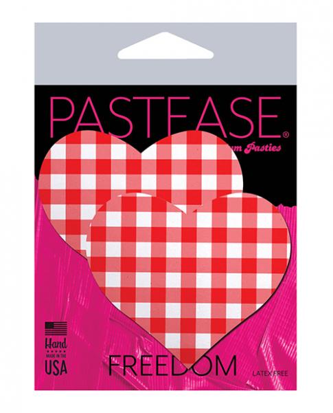 Pastease Premium Gingham Heart - Red O/s - Click Image to Close