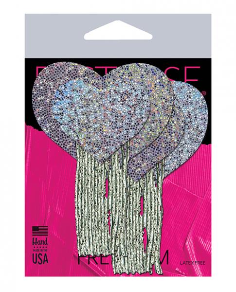 Pastease Tassel Glitter Heart - Silver O/s - Click Image to Close