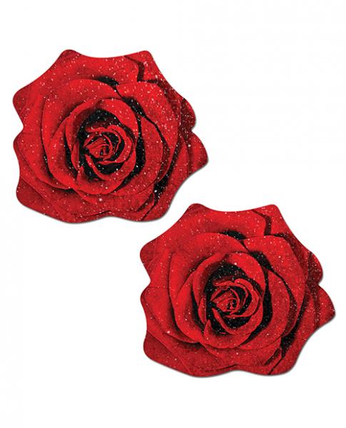 Pastease Glitter Velvet Blooming Rose Red O/S - Click Image to Close