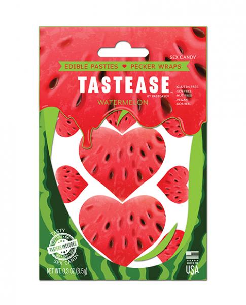 Pastease Tastease Edible Pasties & Pecker Wraps - Watermelon O/s - Click Image to Close