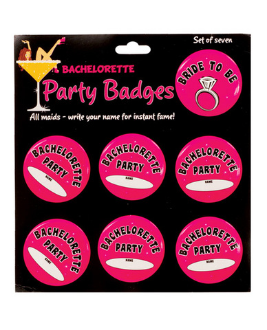 Bachelorette party badges - pack of 7 - Click Image to Close