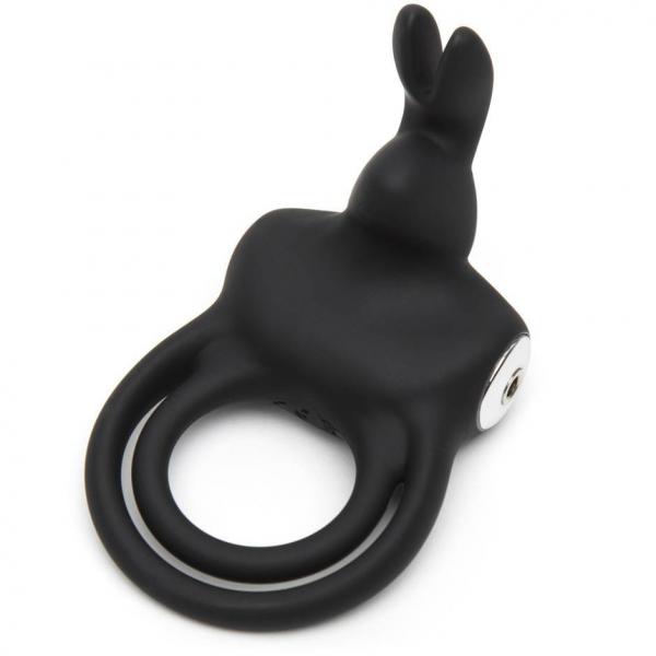 Happy Rabbit Love Ring Rechargeable Black - Click Image to Close