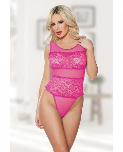 Allure Heather & Lace Teddy Hot Pink O/s