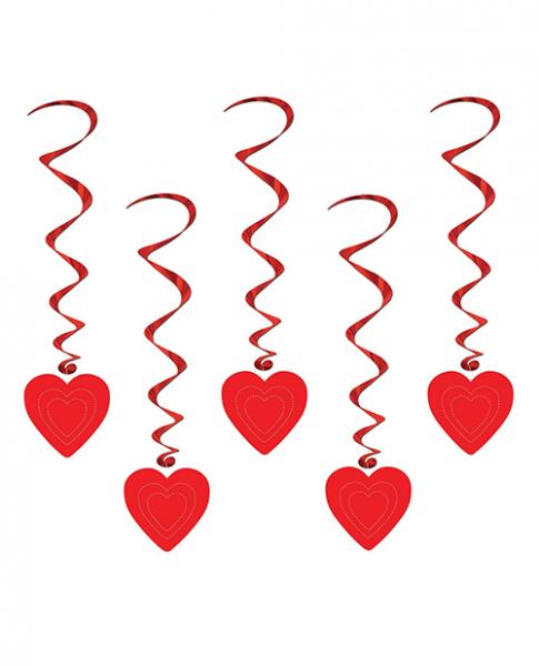 Valentines Heart Whirls - Red - Click Image to Close