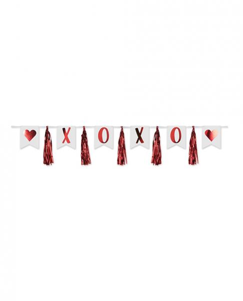 Valentines Xoxo Tassel Streamer - Red