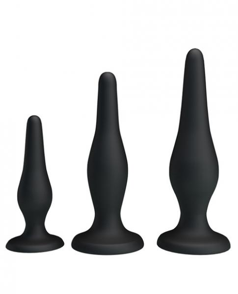 Pretty Love Beginner's Mini Anal Kit Black Set Of 3 - Click Image to Close