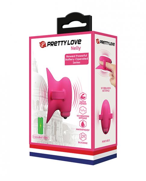 Pretty Love Nelly Finger Battery Vibe - Pink - Click Image to Close