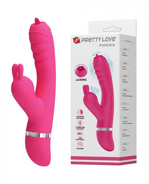 Pretty Love Phoenix Licking Rabbit - Pink - Click Image to Close