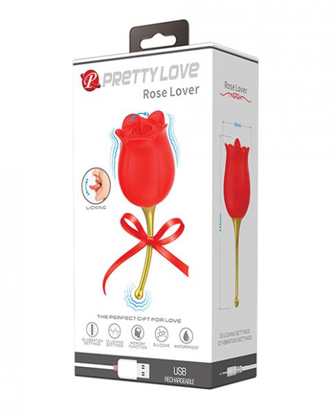 Pretty Love Licking Rose Lover Dual Ended - Rose - Click Image to Close