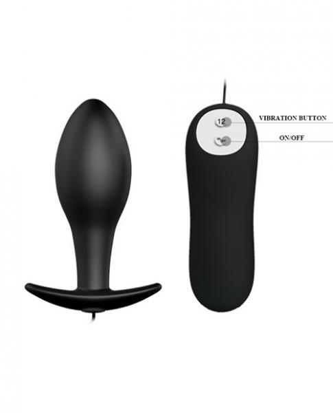 Pretty Love Vibrating Bulb Shaped Butt Plug Black