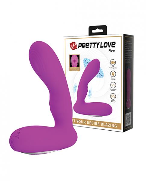 Pretty Love Piper Double Pulsation Vibe - Fuchsia - Click Image to Close