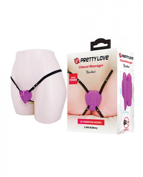 Pretty Love Heartbeat Strap On Clitoral Massager - Fuchsia - Click Image to Close