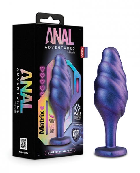 Blush Anal Adventures Matrix Bumped Bling Plug - Sapphire