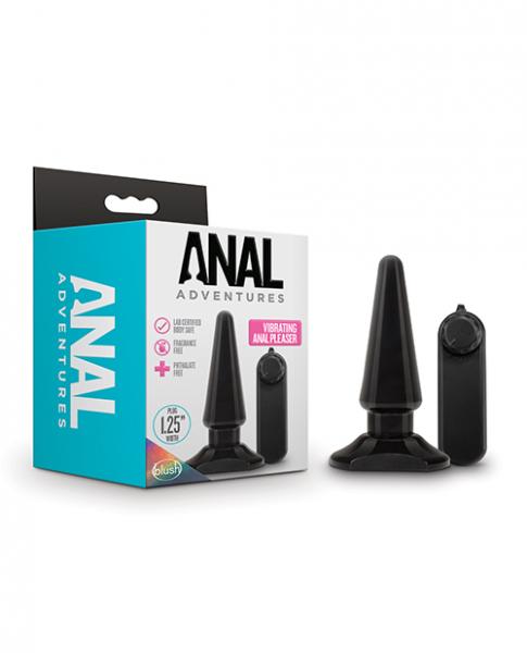 Blush Anal Adventures Basic Vibrating Anal Pleaser - Black - Click Image to Close