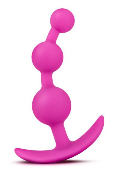 Luxe Be Me 3 Fuchsia Anal Beads - Click Image to Close