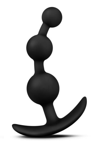 Luxe Be Me 3 Black Silicone Anal Beads - Click Image to Close