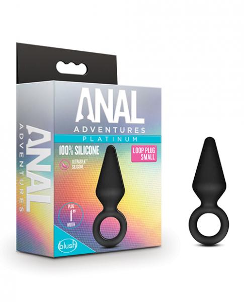 Blush Anal Adventures Platinum Silicone Loop Plug - Small Black - Click Image to Close