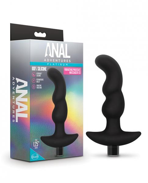 Blush Anal Adventures Platinum Silicone Vibrating Prostate Massager 03Â - Black