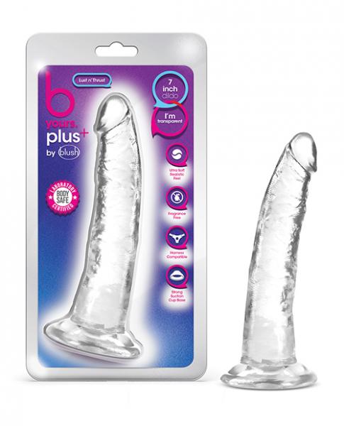 Blush B Yours Plus 7.5" Lust N' Thrust Dildo - Clear