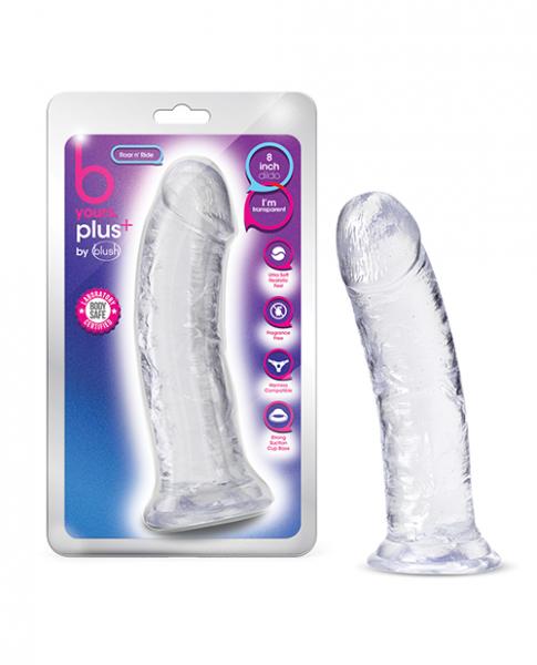 Blush B Yours Plus 8" Roar N Ride Dildo - Clear - Click Image to Close