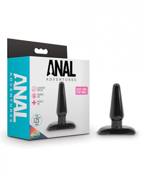 Blush Anal Adventures Basic Anal Plug - Small Black - Click Image to Close