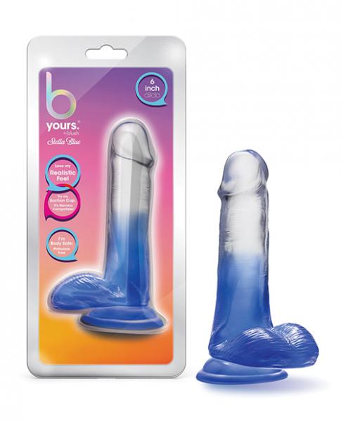 Blush B Yours 6" Stella Blue Dildo - Blue - Click Image to Close