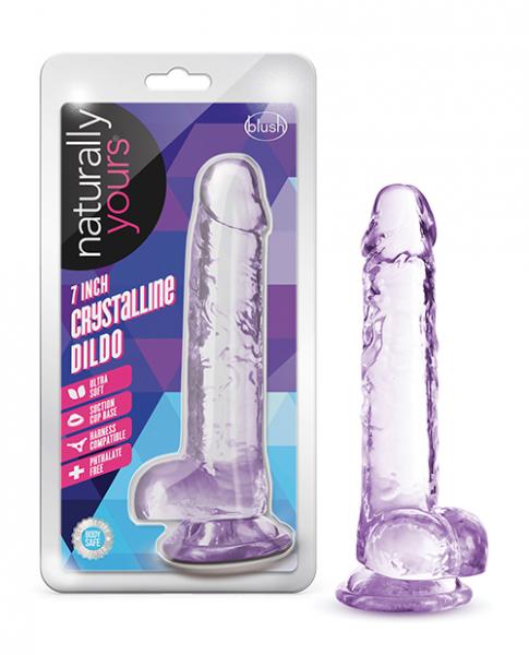 Blush Naturally Yours 7" Crystalline Dildo - Amethyst - Click Image to Close