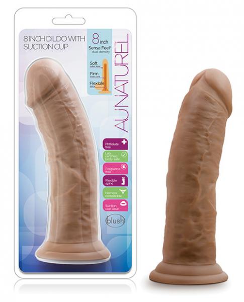 Blush Au Naturel 8" Dildo W/suction Cup - Mocha