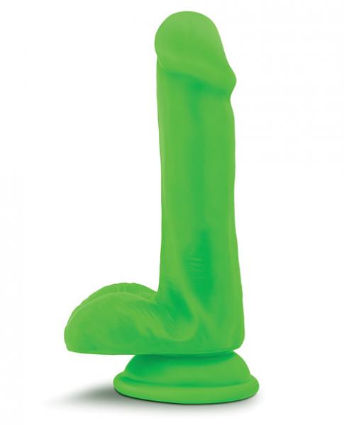 Neo Dual Density 6 inches Cock with Balls Neon Green - Click Image to Close