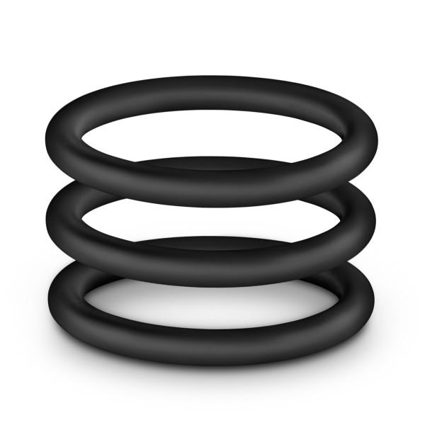 Performance VS3 Pure Premium Silicone Cockrings Large Black - Click Image to Close