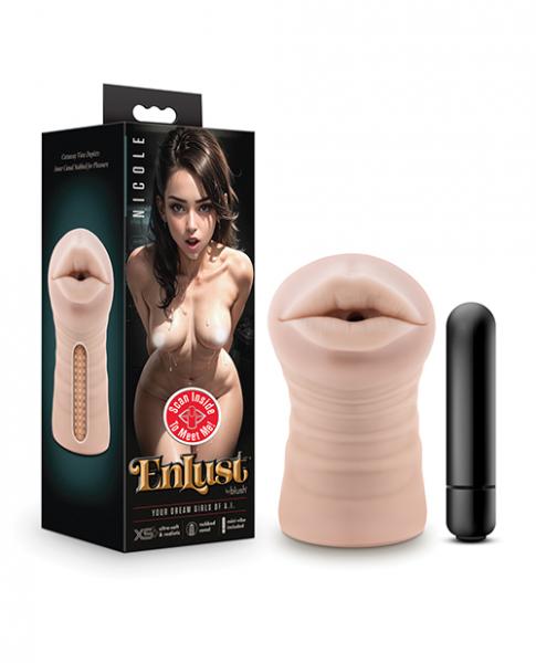 Blush Enlust Mouth Stroker W/vibrating Bullet - Nicole