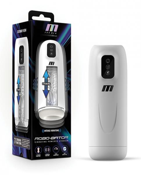 Blush M For Men Robo Bator Powered Vibrating Stroker - White