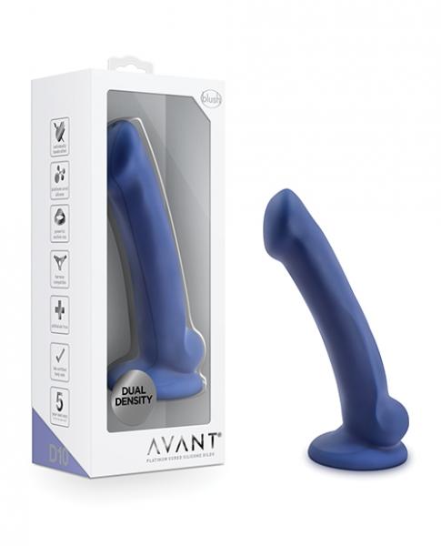 No Eta $blush Avant D10 Silicone Dildo - Ergo Mini Indigo