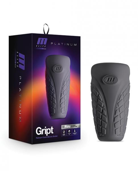 Blush M Elite Platinum Gript Silicone Stroker - Black - Click Image to Close