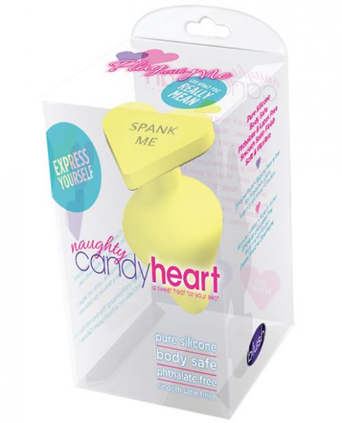 Blush Naughty Candy Heart Spank Me Plug Yellow