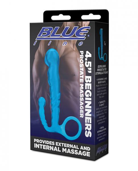 Blue Line C & B 4.5" Beginners Prostate Massager - Jelly Blue - Click Image to Close