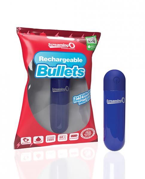 Screaming O Rechargeable Bullets - Blue - Click Image to Close