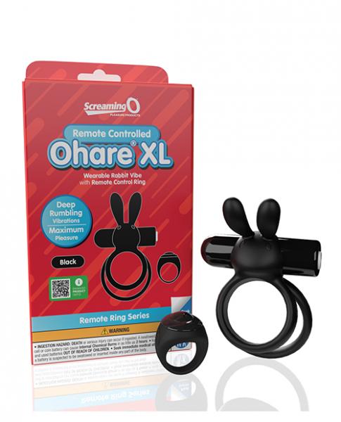 Screaming O Ohare Remote Controlled Vibrating Ring - Xl Black