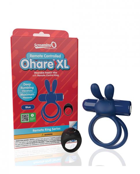 Screaming O Ohare Remote Controlled Vibrating Ring - Xl Blue