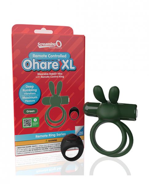 Screaming O Ohare Remote Controlled Vibrating Ring - Xl Green