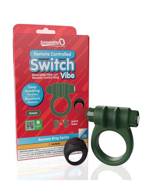 Screaming O Switch Remote Controlled Vibrating Ring - Green